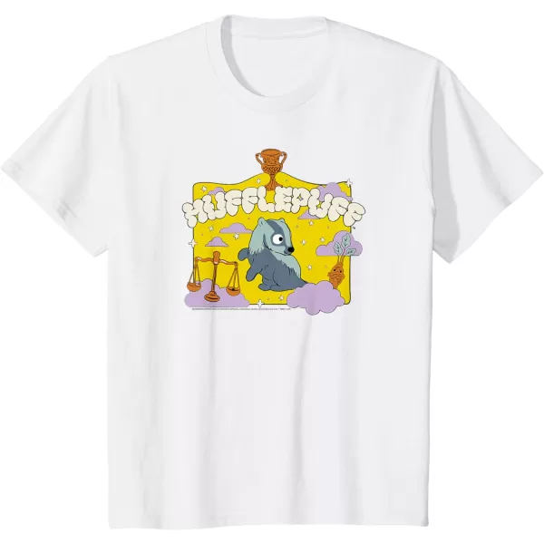 Amazon Essentials Harry Potter Hogwarts Hufflepuff House Cartoon Scene TShirtWhite