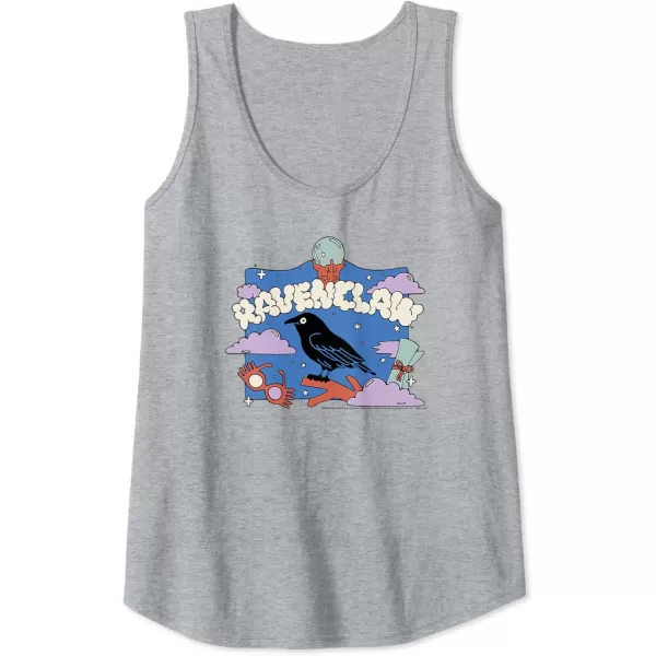 Amazon Essentials Harry Potter Hogwarts Ravenclaw House Cartoon Scene Tank TopHeather Grey