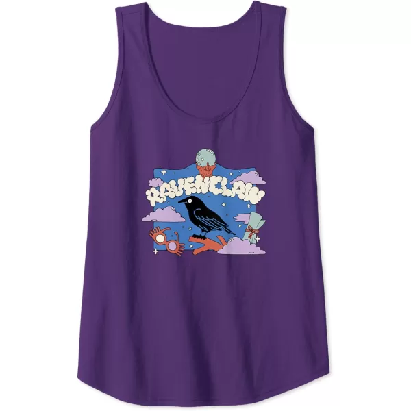 Amazon Essentials Harry Potter Hogwarts Ravenclaw House Cartoon Scene Tank TopPurple