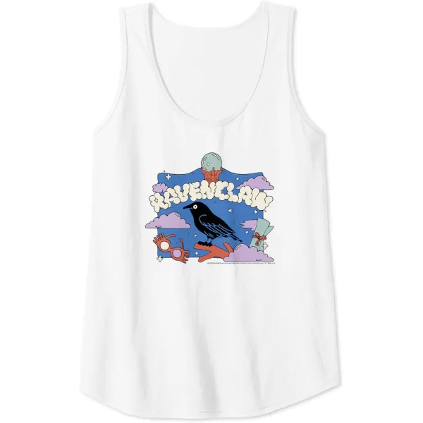 Amazon Essentials Harry Potter Hogwarts Ravenclaw House Cartoon Scene Tank TopWhite