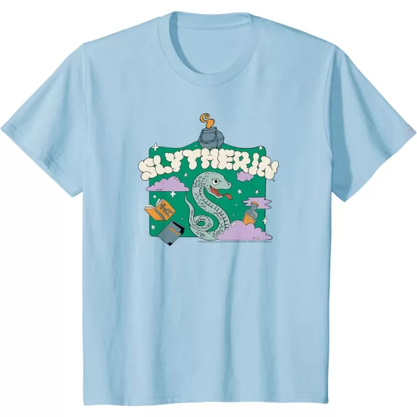 Amazon Essentials Harry Potter Hogwarts Slytherin House Cartoon Scene TShirtBaby Blue