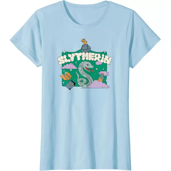 Amazon Essentials Harry Potter Hogwarts Slytherin House Cartoon Scene TShirtBaby Blue