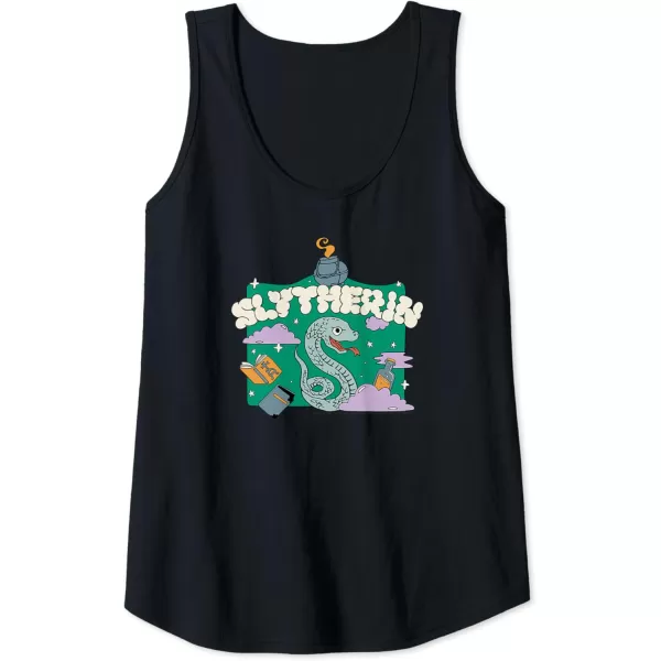 Amazon Essentials Harry Potter Hogwarts Slytherin House Cartoon Scene Tank TopBlack