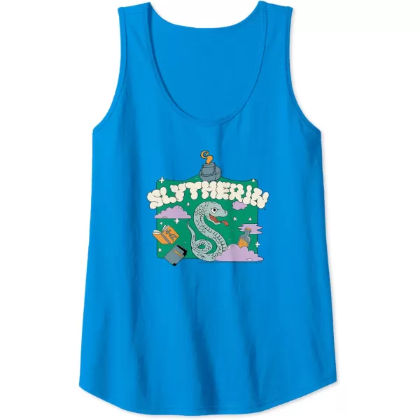 Amazon Essentials Harry Potter Hogwarts Slytherin House Cartoon Scene Tank TopSapphire Blue
