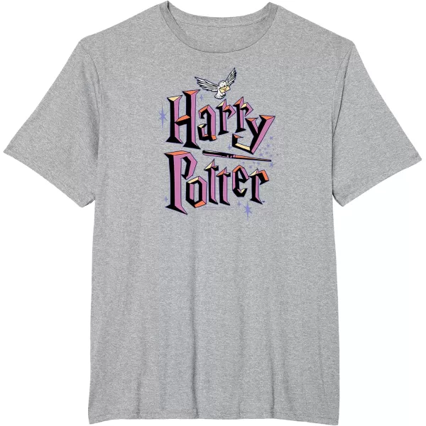 Amazon Essentials Harry Potter Multicolor Purple Logo TShirtHeather Grey