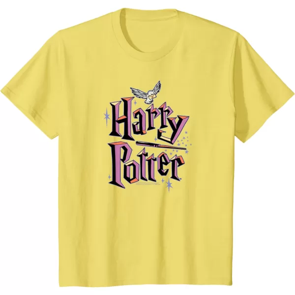 Amazon Essentials Harry Potter Multicolor Purple Logo TShirtLemon Yellow
