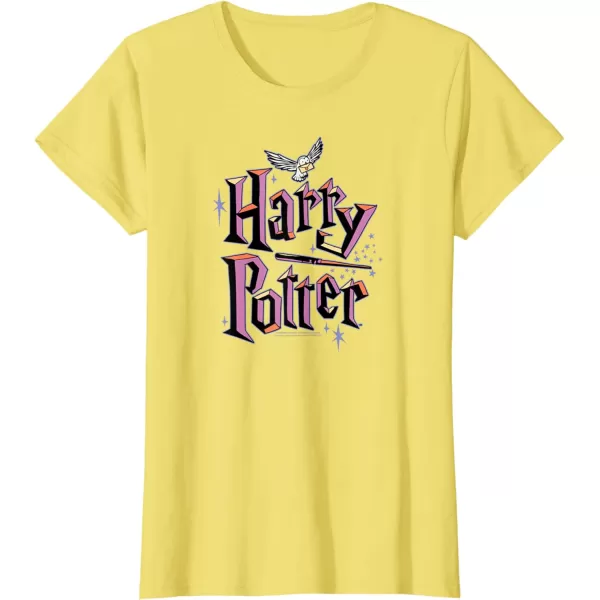 Amazon Essentials Harry Potter Multicolor Purple Logo TShirtLemon Yellow