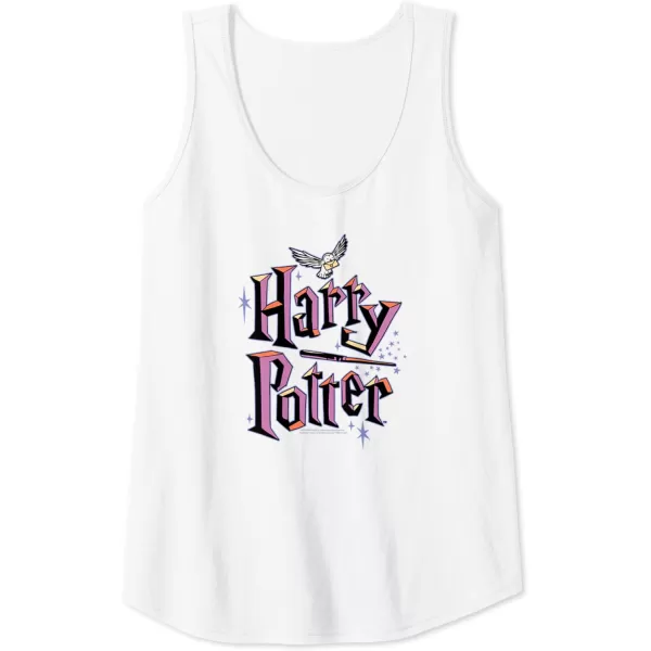 Amazon Essentials Harry Potter Multicolor Purple Logo Tank TopWhite