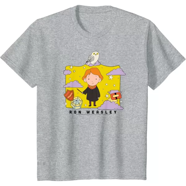 Amazon Essentials Harry Potter Ron Weasley Icons Cartoon Portrait TShirtHeather Grey