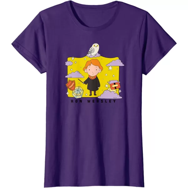 Amazon Essentials Harry Potter Ron Weasley Icons Cartoon Portrait TShirtPurple