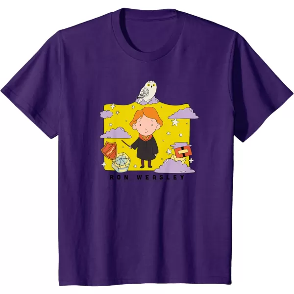 Amazon Essentials Harry Potter Ron Weasley Icons Cartoon Portrait TShirtPurple