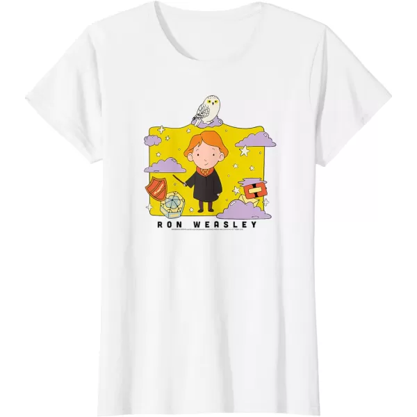 Amazon Essentials Harry Potter Ron Weasley Icons Cartoon Portrait TShirtWhite