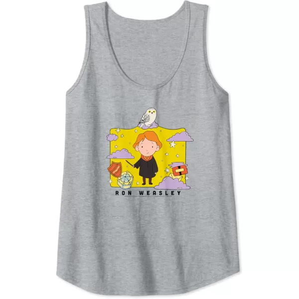 Amazon Essentials Harry Potter Ron Weasley Icons Cartoon Portrait Tank TopHeather Grey