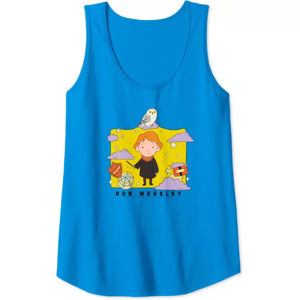 Amazon Essentials Harry Potter Ron Weasley Icons Cartoon Portrait Tank TopSapphire Blue