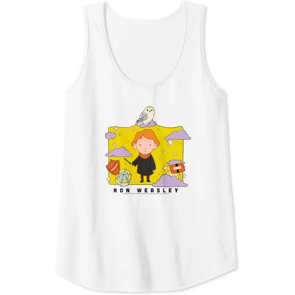 Amazon Essentials Harry Potter Ron Weasley Icons Cartoon Portrait Tank TopWhite