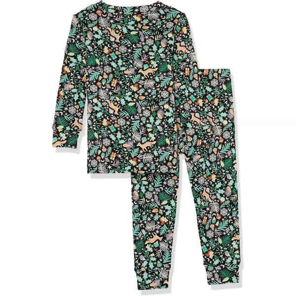 Amazon Essentials Holiday Family Matching Pajama SetsKids amp Baby Black Folkloric  Snug Fit