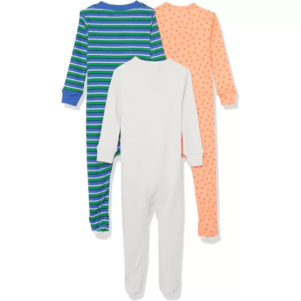 Amazon Essentials Holiday Family Matching Pajama SetsKids amp Baby Blue GreenGreyOrange  Footed