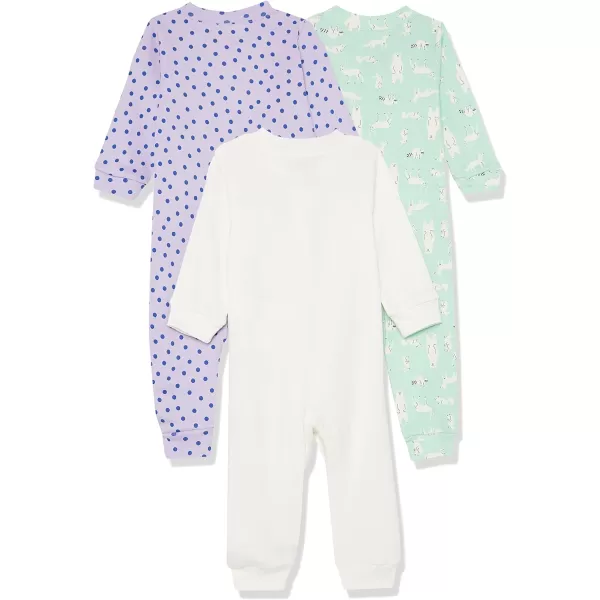 Amazon Essentials Holiday Family Matching Pajama SetsKids amp Baby Forest AnimalsPurpleWhite  Footless