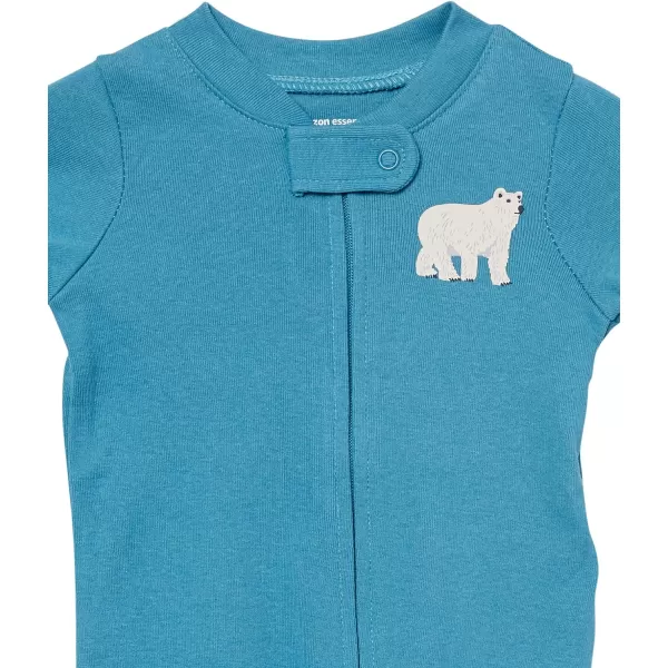 Amazon Essentials Holiday Family Matching Pajama SetsKids amp Baby Navy Arctic Creatures  Footless