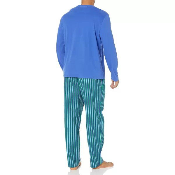 Amazon Essentials Holiday Family Matching Pajama SetsMens Blue Green Stripe  Set