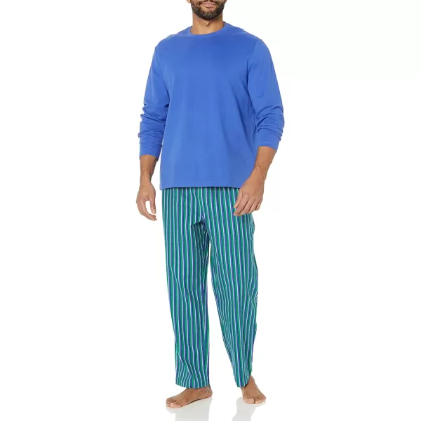 Amazon Essentials Holiday Family Matching Pajama SetsMens Blue Green Stripe  Set