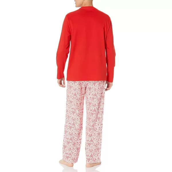 Amazon Essentials Holiday Family Matching Pajama SetsMens RedWhite Forest  Set