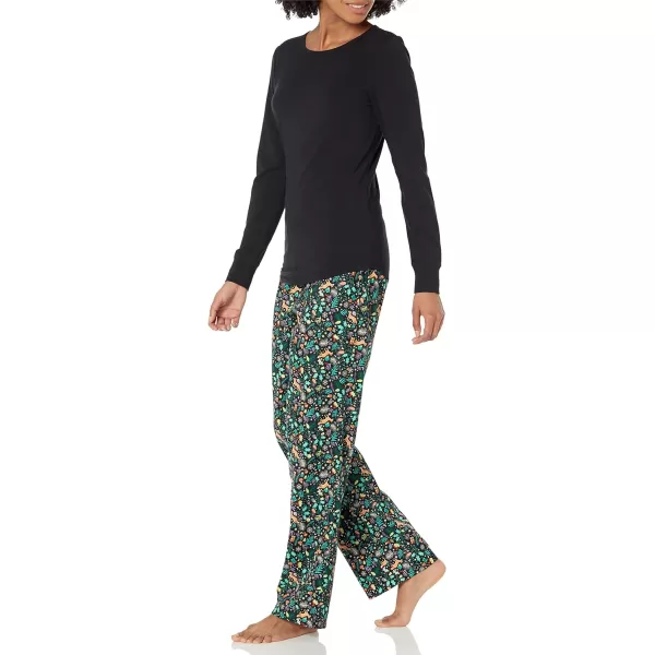 Amazon Essentials Holiday Family Matching Pajama SetsWomens Black Folkloric  Set