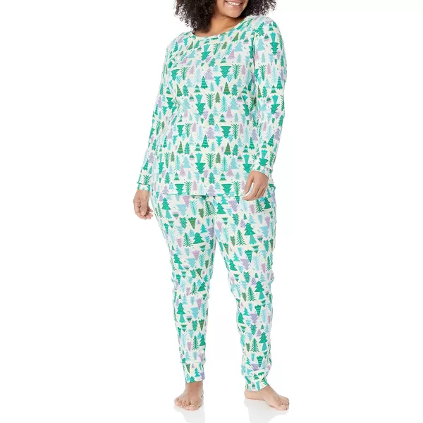 Amazon Essentials Holiday Family Matching Pajama SetsWomens Eggshell White Festive Tree