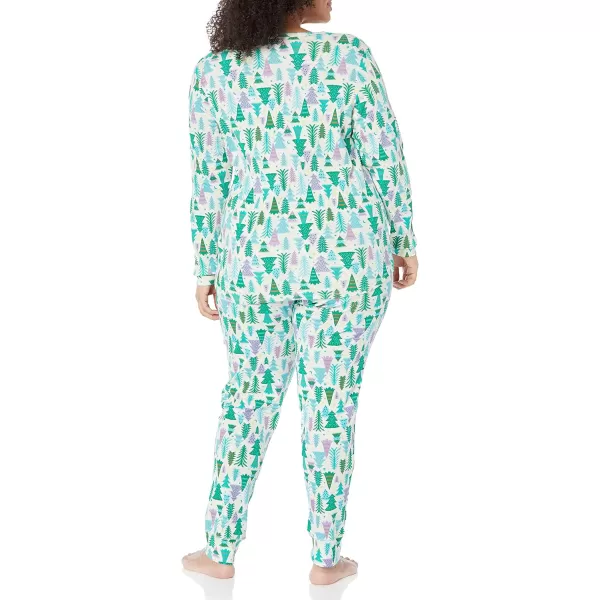 Amazon Essentials Holiday Family Matching Pajama SetsWomens Eggshell White Festive Tree