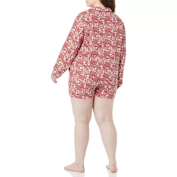 Amazon Essentials Holiday Family Matching Pajama SetsWomens Red Mono Santa