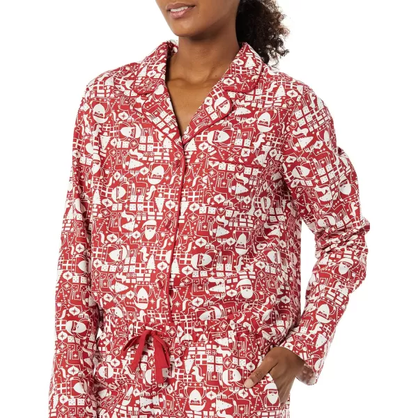 Amazon Essentials Holiday Family Matching Pajama SetsWomens Red Mono Santa