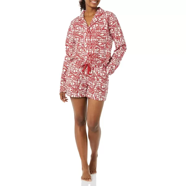 Amazon Essentials Holiday Family Matching Pajama SetsWomens Red Mono Santa