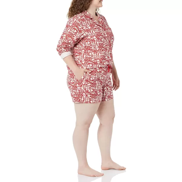 Amazon Essentials Holiday Family Matching Pajama SetsWomens Red Mono Santa