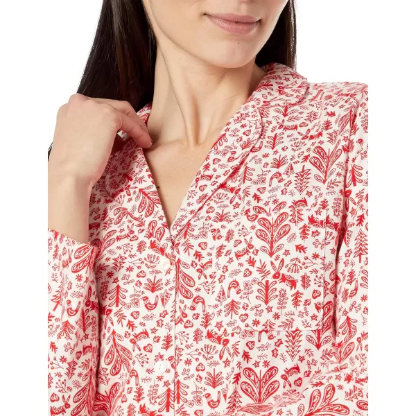 Amazon Essentials Holiday Family Matching Pajama SetsWomens White Forest  Nightgown