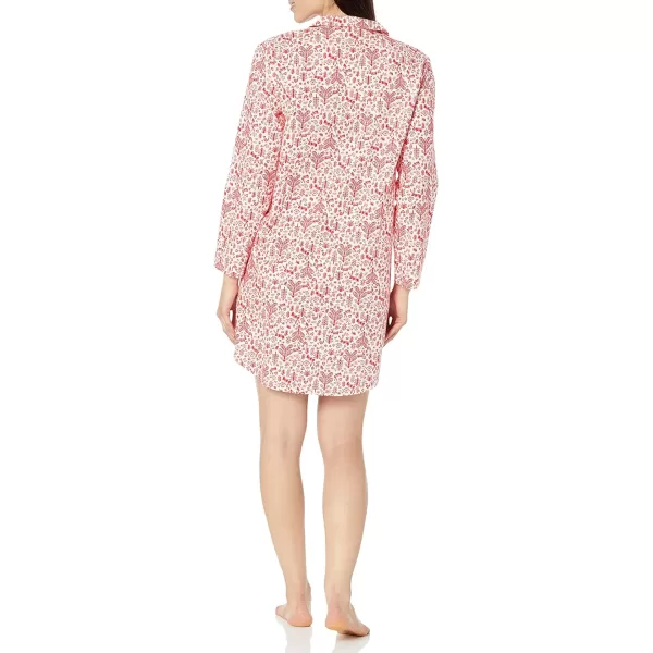 Amazon Essentials Holiday Family Matching Pajama SetsWomens White Forest  Nightgown