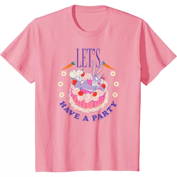 Amazon Essentials Looney Tunes Bugs Bunny Lets Have A Party Cake TShirtPink