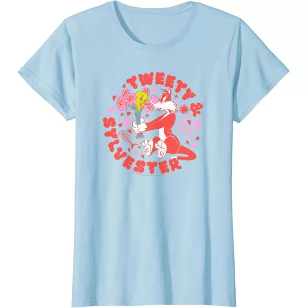 Amazon Essentials Looney Tunes Circle Tweety and Red Sylvester TShirtBaby Blue