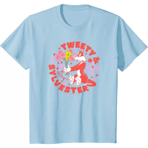 Amazon Essentials Looney Tunes Circle Tweety and Red Sylvester TShirtBaby Blue