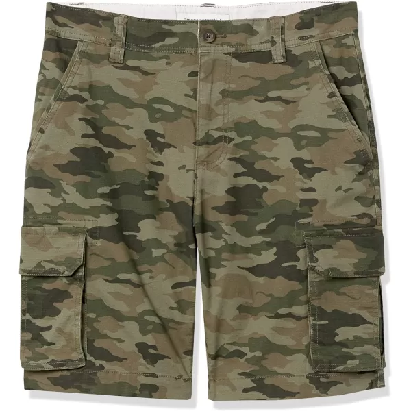 Amazon Essentials Mens 10 Lightweight Ripstop Stretch Cargo ShortGreen Camo