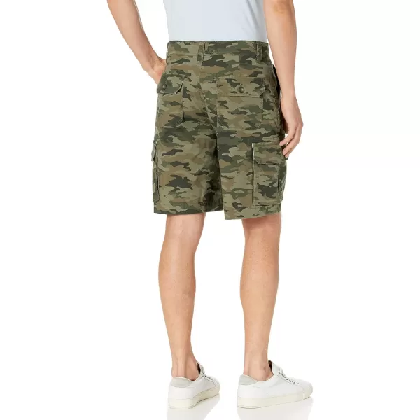 Amazon Essentials Mens 10 Lightweight Ripstop Stretch Cargo ShortGreen Camo