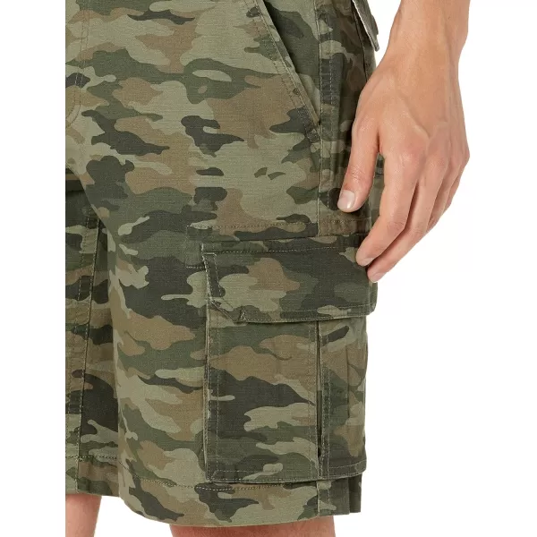 Amazon Essentials Mens 10 Lightweight Ripstop Stretch Cargo ShortGreen Camo