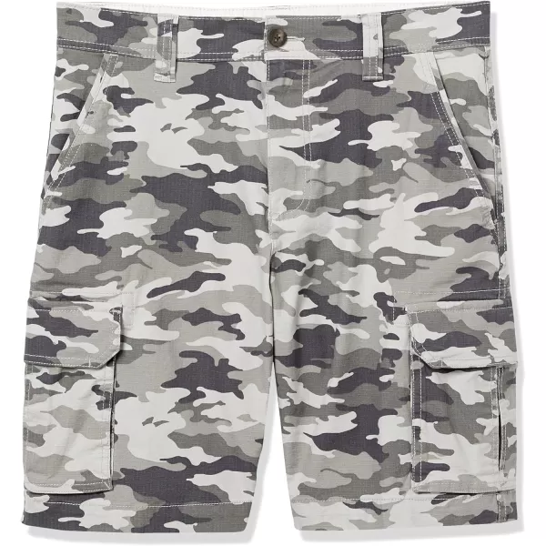 Amazon Essentials Mens 10 Lightweight Ripstop Stretch Cargo ShortGrey Camo