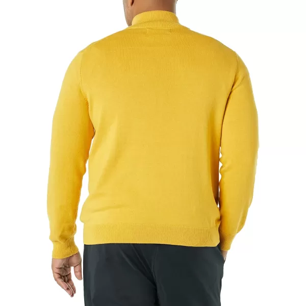 Amazon Essentials Mens 100 Cotton QuarterZip SweaterGold