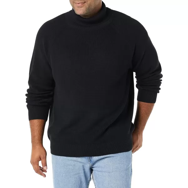 Amazon Essentials Mens 100 Cotton Rib Knit Turtleneck SweaterBlack