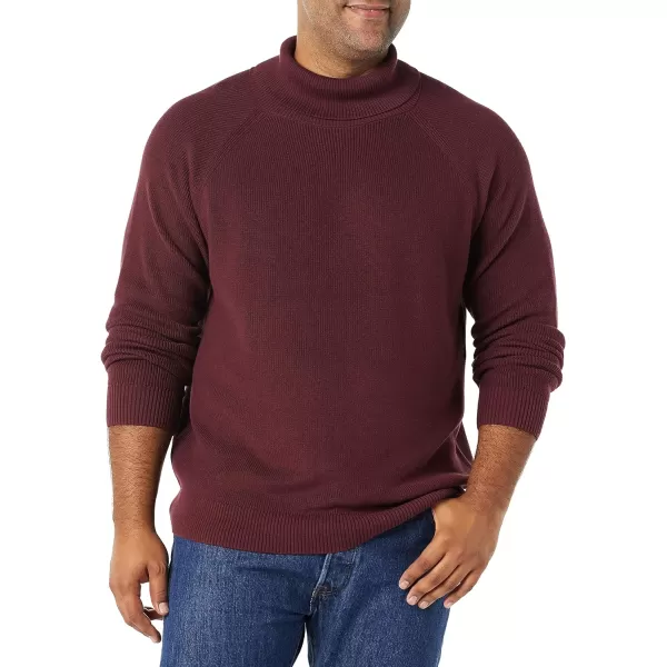 Amazon Essentials Mens 100 Cotton Rib Knit Turtleneck SweaterBurgundy