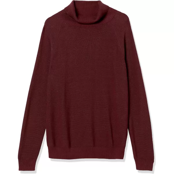 Amazon Essentials Mens 100 Cotton Rib Knit Turtleneck SweaterBurgundy