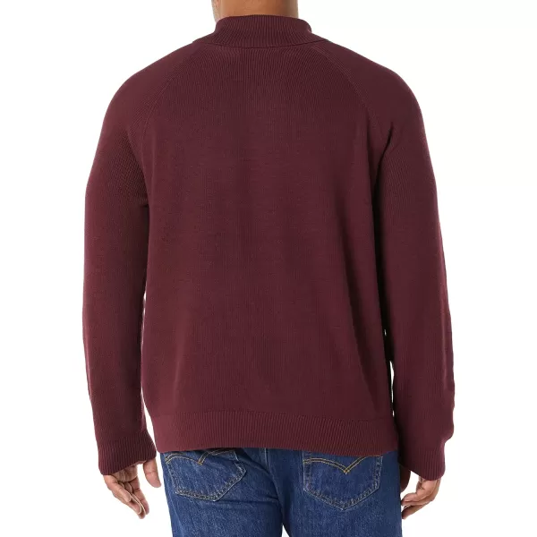 Amazon Essentials Mens 100 Cotton Rib Knit Turtleneck SweaterBurgundy