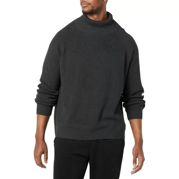 Amazon Essentials Mens 100 Cotton Rib Knit Turtleneck SweaterCharcoal Heather