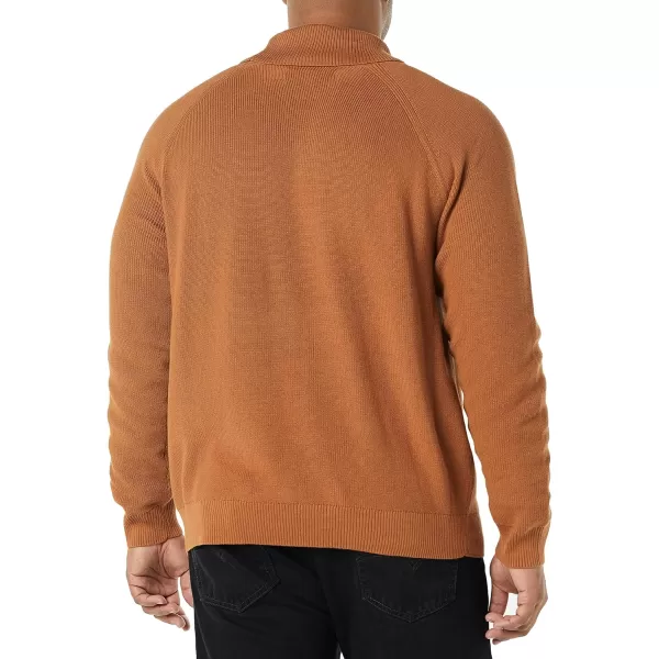 Amazon Essentials Mens 100 Cotton Rib Knit Turtleneck SweaterDark Camel