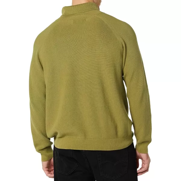 Amazon Essentials Mens 100 Cotton Rib Knit Turtleneck SweaterGolden Olive